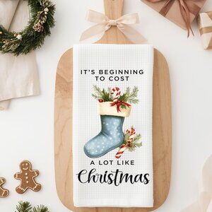 Funny Christmas Stocking Kitchen Towel Set, Holiday Hostess Gift